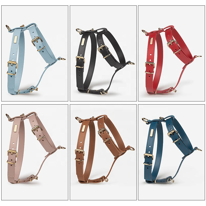 No Pull Heavy Duty Vest Leather Dog Harness