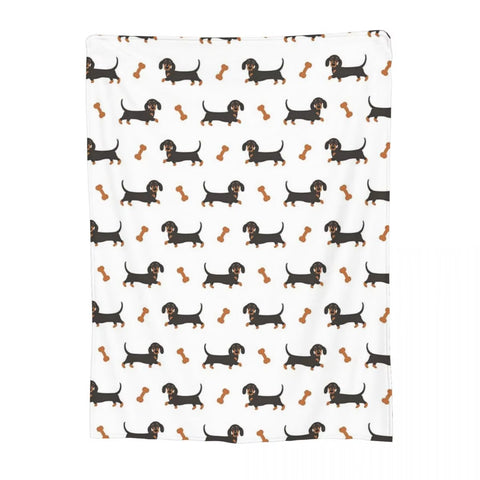 Black and Tan Dachshund Sausage Dog Blanket Soft Warm Flannel Throw Blanket Bedding for Bed Living Room Picnic Travel Home Couch