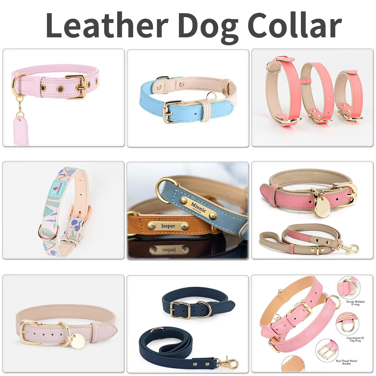 Luxury Leather Dog Leash & Harness
