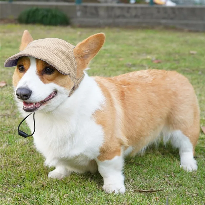 Classy-Sun Protection Hat Adjustable Pet Cat Dog Sun Visor with Ear Holes for Puppies Medium and Large Dogs