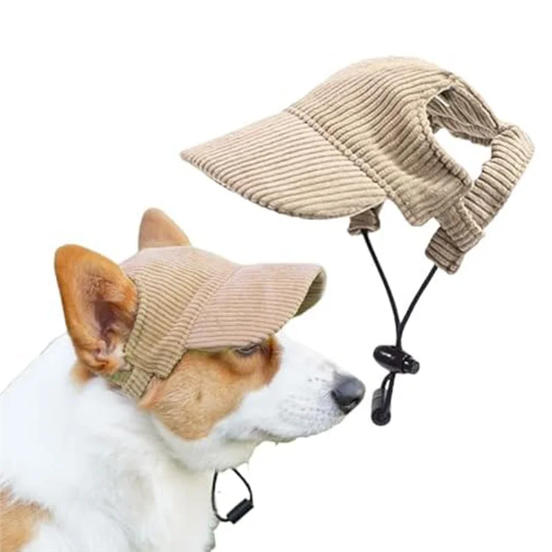 Classy-Sun Protection Hat Adjustable Pet Cat Dog Sun Visor with Ear Holes for Puppies Medium and Large Dogs