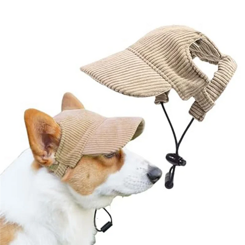Classy-Sun Protection Hat Adjustable Pet Cat Dog Sun Visor with Ear Holes for Puppies Medium and Large Dogs