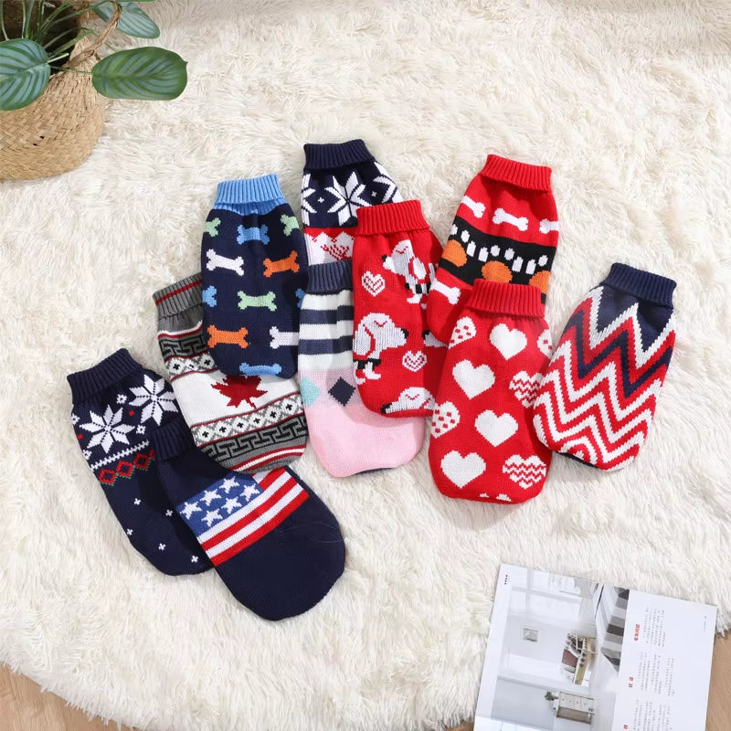 Cute Pet Dog Sweater for Small Dogs Winter Warm Puppy Cat Clothes Dachshund Pullover Mascotas Costume Clothing Roupa Cachorro