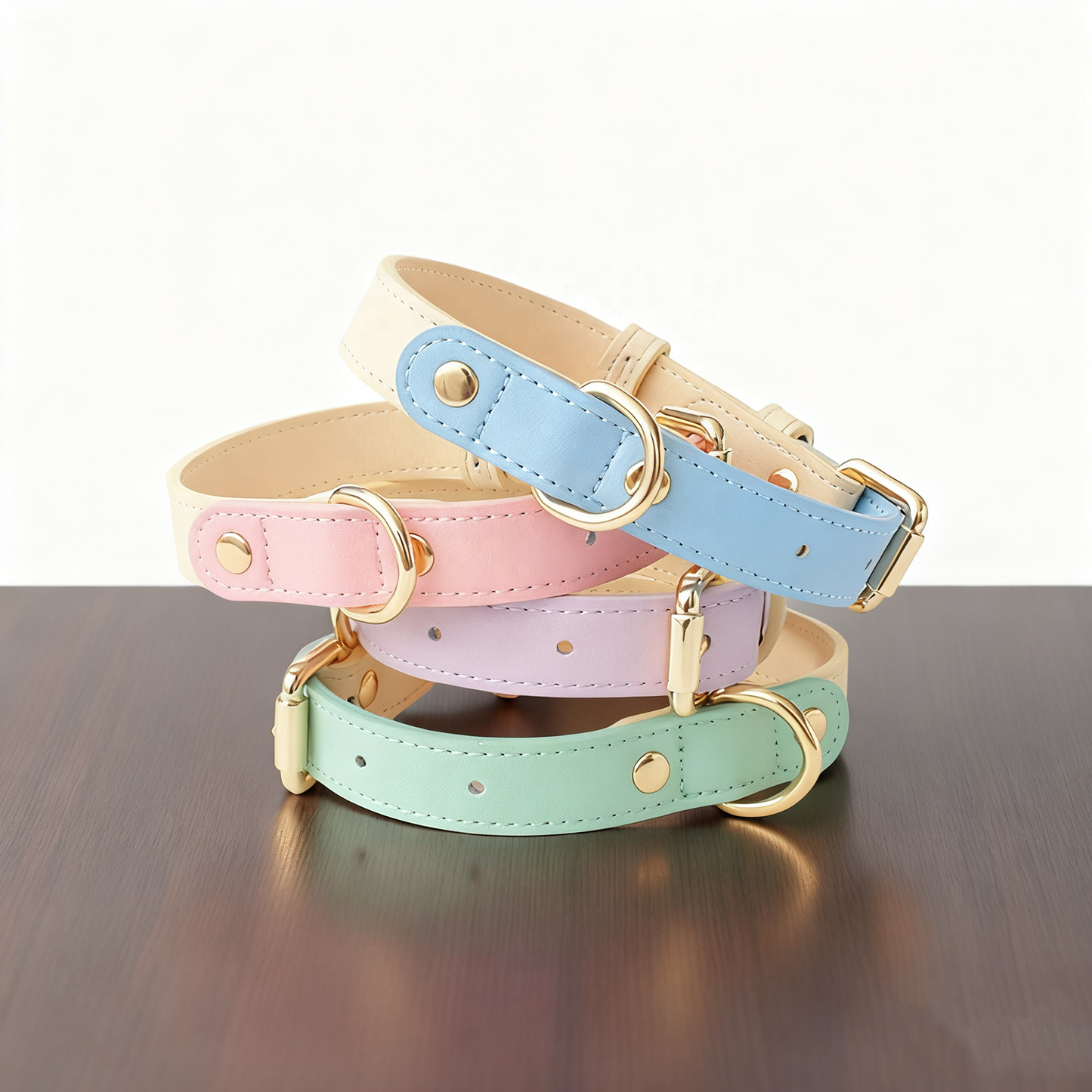 Leather Dog Collar and Leash Set